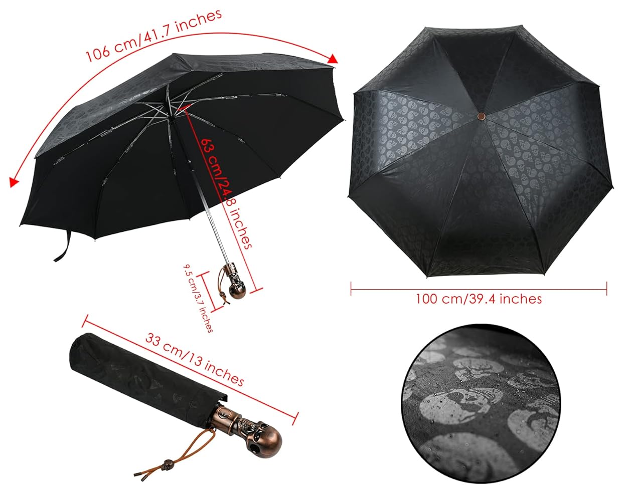 Amazon.com: DS. DISTINCTIVE STYLE UV Umbrella Skull Parasol